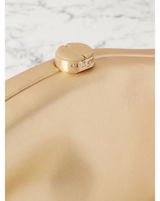 Cult Gaia Natural The Caldera Metallic Leather Clutch