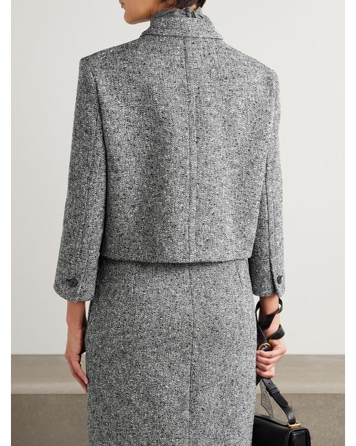 Gucci Gray Cotton-Blend Tweed Jacket