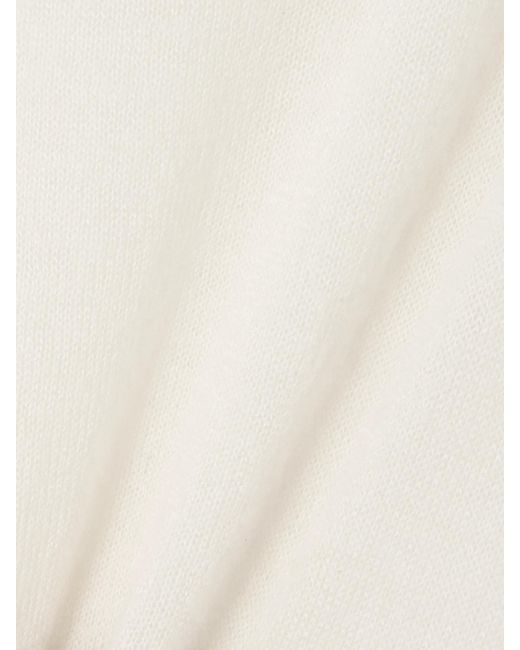 Sa Su Phi White Draped Asymmetric Cashmere And Silk-Blend Poncho