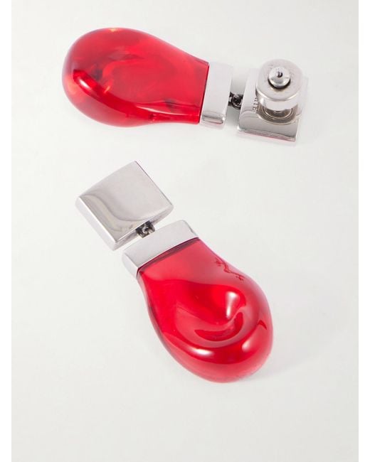 Khaite Red Keefe-Toned Resin Earrings