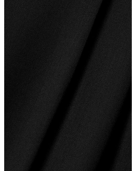 Twp Black Sulli Satin-Trimmed Pleated Wool-Blend Twill Wide-Leg Pants