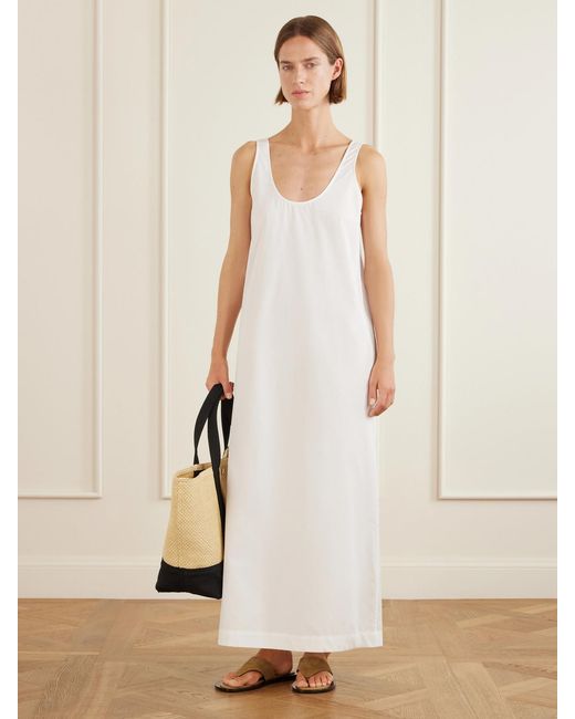 Totême White Cotton-Poplin Midi Dress