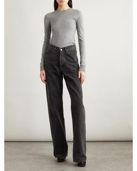 Saint Laurent Black Straight-Leg Jeans