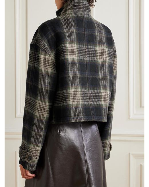 Veronica Beard Black Bateman Checked Wool-Blend Jacket