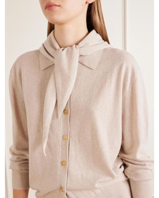 arch4 Pink Scarf-Detailed Cashmere Sweater