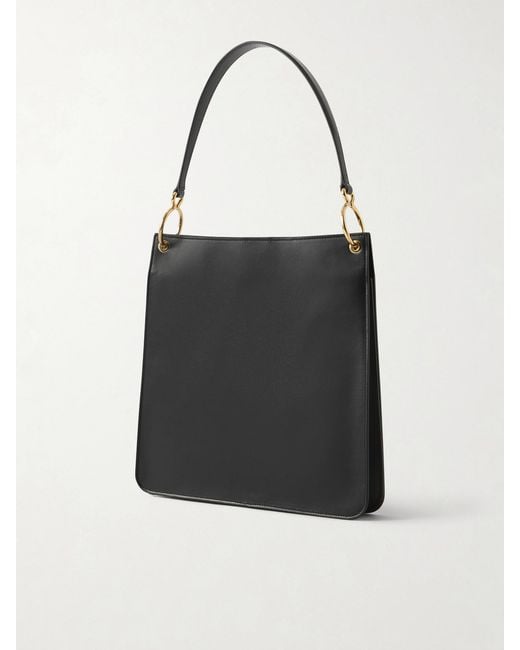 Jil Sander Black Otto Medium Leather Shoulder Bag