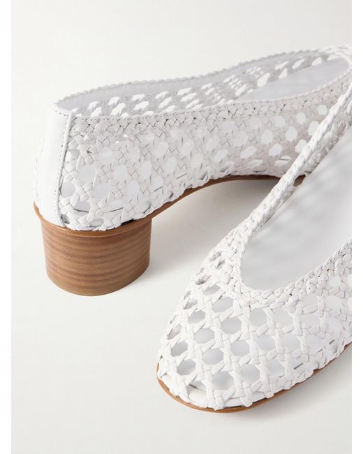 Le Monde Beryl Natural Woven 40 Leather Pumps