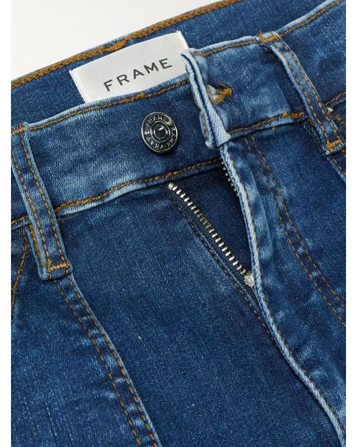 FRAME Blue The Utility Hoch Sitzende Jeans Mit Geradem Bein Aus Bio-Denim