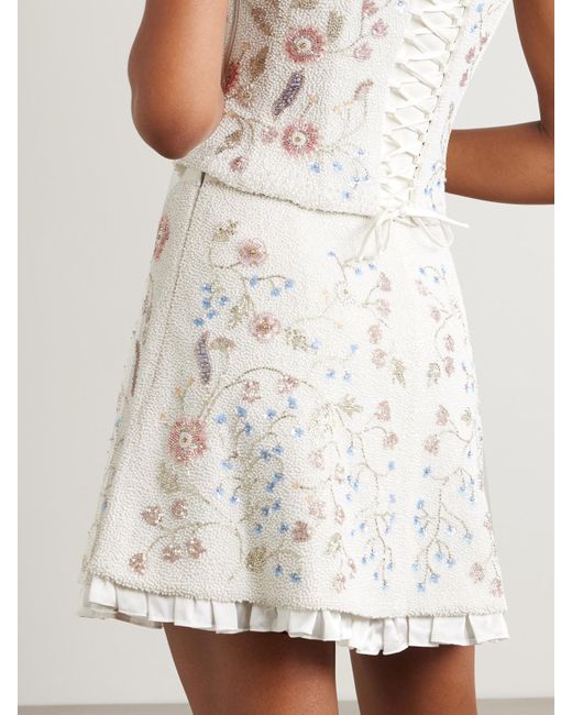 Clio Peppiatt Women's Natural Sophie Satin-Trimmed Embellished Beaded Stretch-Tulle Mini Skirt - www.ohana-automobiles.fr Clio Peppiatt Women's Natural Sophie Satin-Trimmed Embellished Beaded Stretch-Tulle Mini Skirt - www.ohana-automobiles.fr