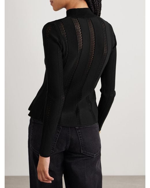 Sea Black Devon Paneled Stretch-Knit Top