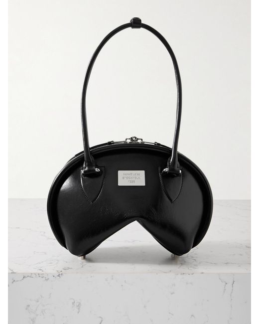 Acne Black Bowlina Schultertasche Aus Leder