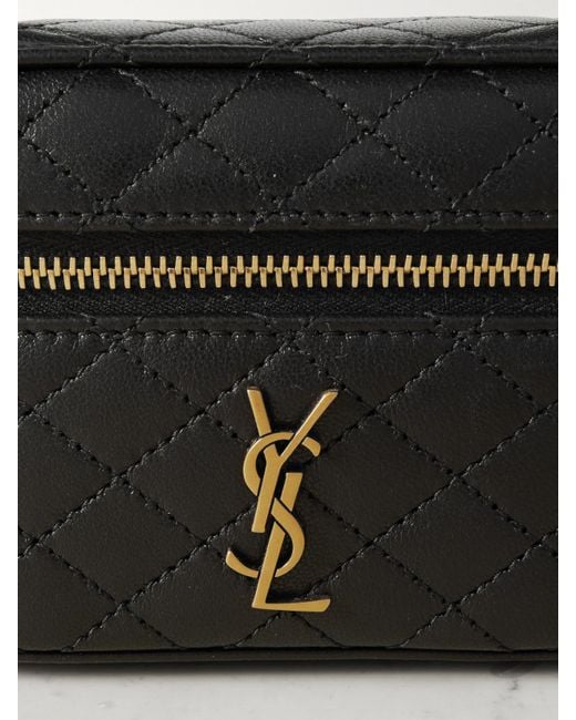 Saint Laurent Black Gaby Vanity Micro Quilted Leather Shoulder Bag