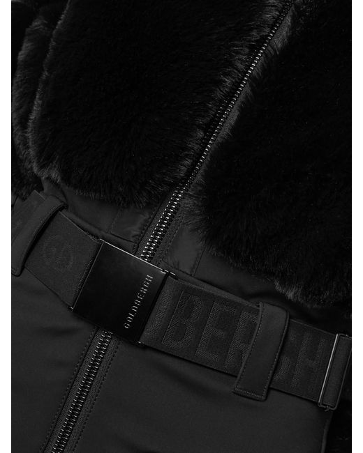 Goldbergh Black Lieke Belted Plush Ski Suit
