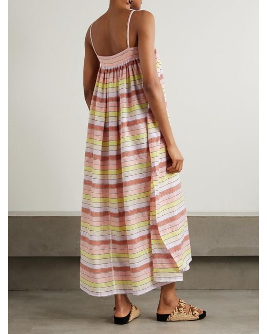 Lemlem Pink Eda Striped Cotton-Blend Maxi Dress