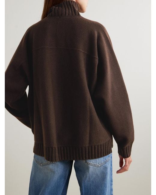Gucci Brown Horsebit-Detailed Wool And Cashmere-Blend Turtleneck Sweater