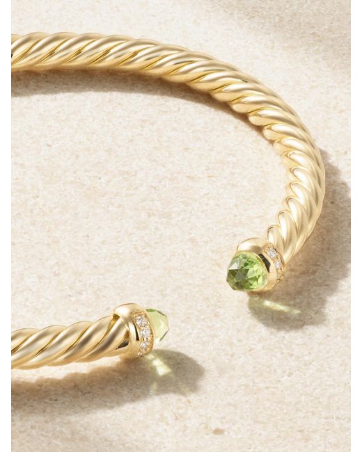 David Yurman Natural Modern Cable 18-Karat, Peridot And Diamond Cuff