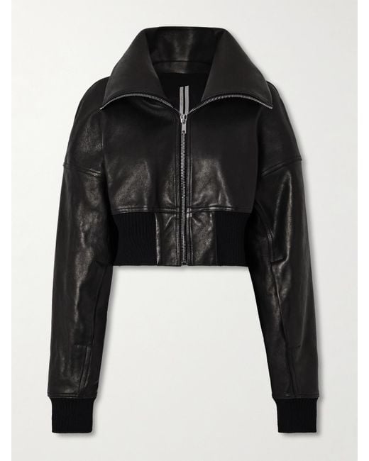 Veste Raccourcie En Cuir Rembourré Rick Owens en coloris Black