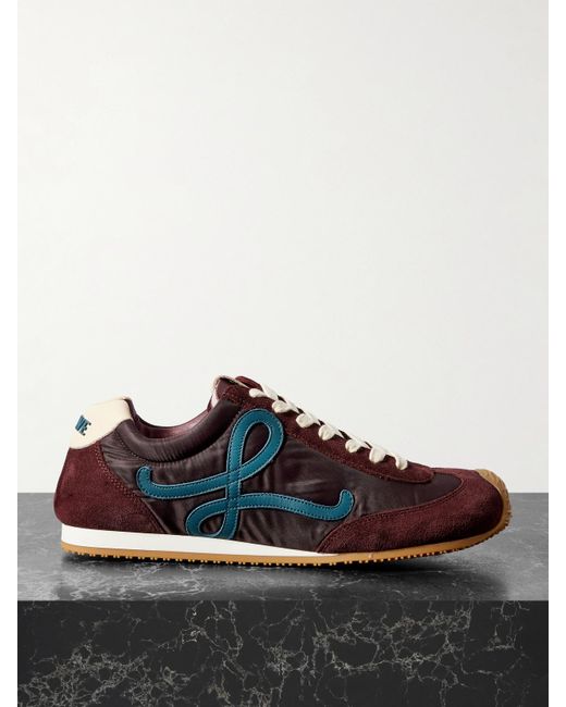 Loewe Black Ballet Runner 2.0 Logo-Appliquéd Shell, Suede And Leather Sneakers