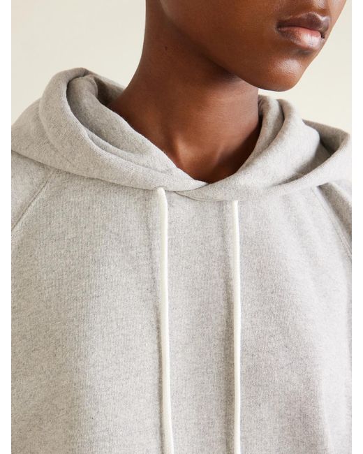 Jil Sander Gray Cropped Cotton-Jersey Hoodie
