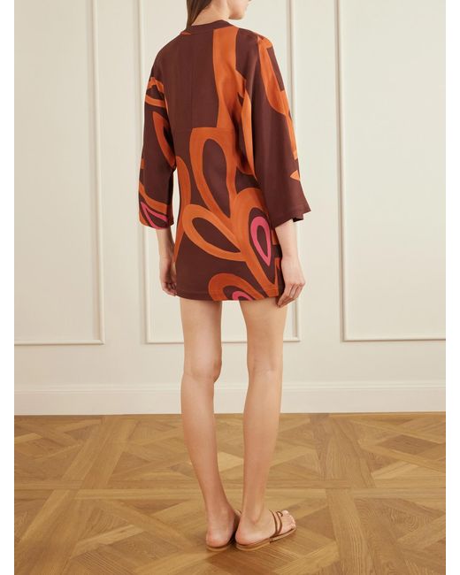 Themis Z Orange Amalthea Sabra Faille Mini Dress