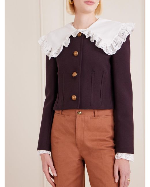 Chloé Purple Wool-Crepe Jacket