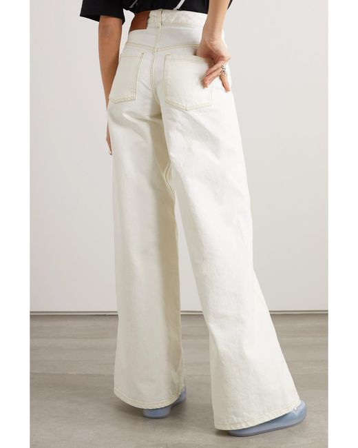 Moncler Genius White Alicia Keys High-Rise Wide-Leg Jeans