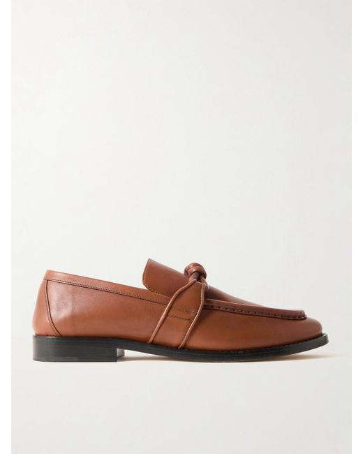 Bottega Veneta Brown Astaire Knotted Leather Loafers
