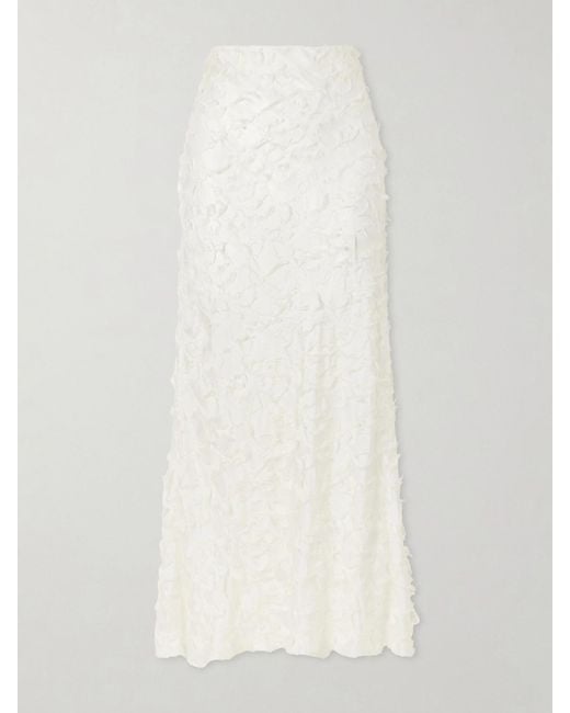 Gabriela Hearst White Frei Fil Coupè Silk And Wool-Blend Maxi Skirt