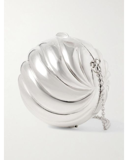 Uncommon Matters White Whirl Silberfarbene Clutch