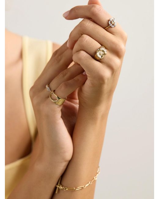 Pascale Monvoisin Natural Chiara 9-Karat Diamond Signet Ring