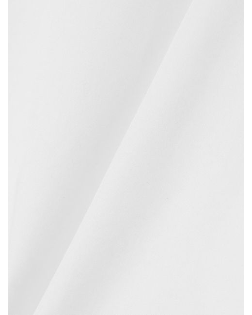 Suzie Kondi White Saria Cropped Cotton-Poplin T-Shirt