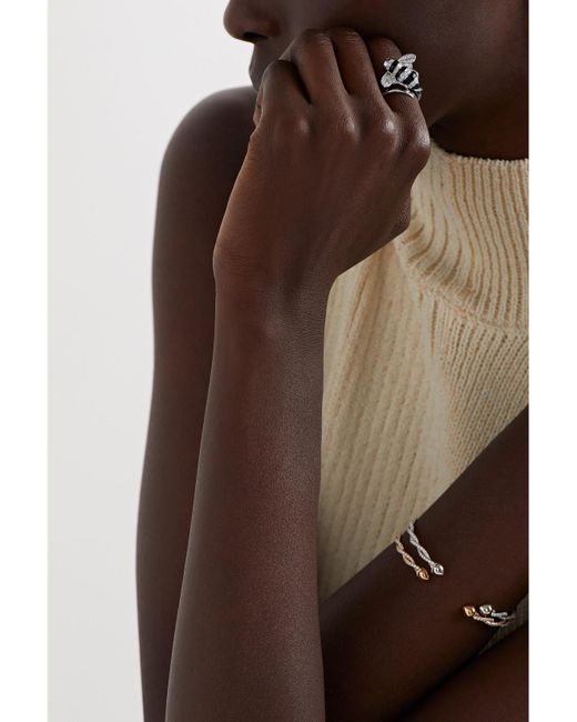 Sabbadini White Baby Bee 18-Karat, Lacquer And Diamond Ring