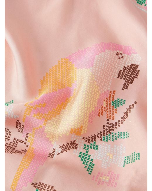 Chloé Pink Printed Silk Scarf