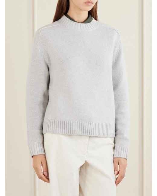 Twp White New Jill Ribbed-Detail Cashmere-Knitted Sweater