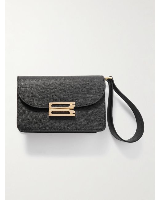 Pochette En Cuir Texturé B-Buckle Victoria Beckham en coloris Black