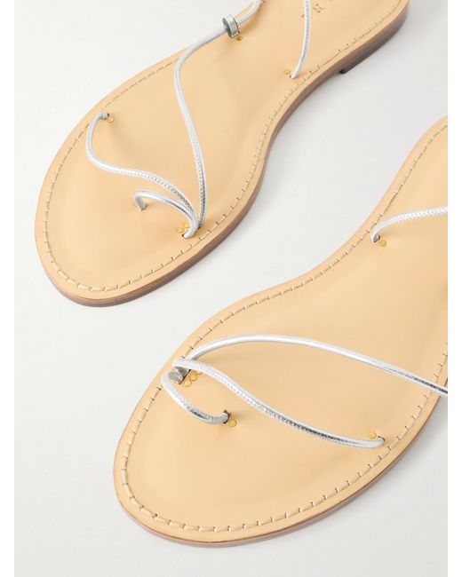 Amanu White The Karima Leather Sandals