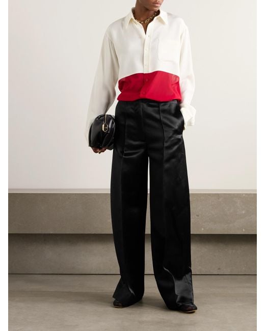 Peter Do Black Satin Wide-Leg Pants