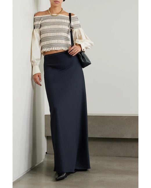 Max Mara Blue Clavier Jersey Maxi Skirt