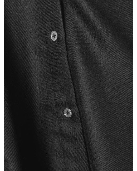 The Elder Statesman Black Brushed Wool And Cashmere-Blend Shirt