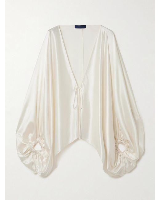 Sharon Wauchob White Cul Oversized Silk-Satin Blouse