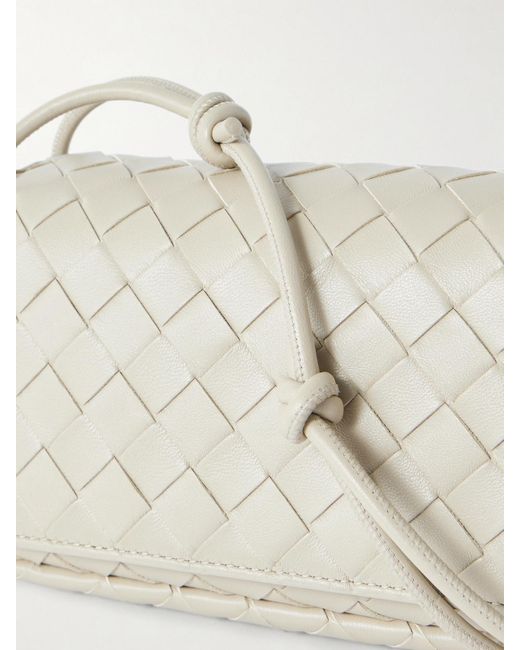 Bottega Veneta Natural Notturno Intrecciato Leather Shoulder Bag