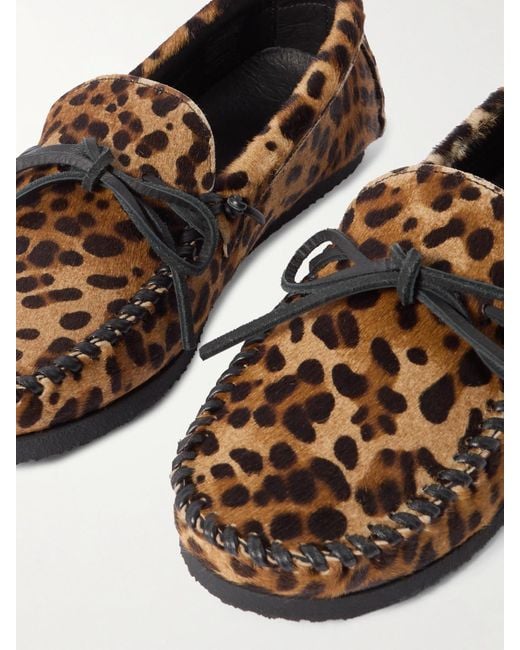 Isabel Marant Brown Fitza Loafers Aus Kalbshaar Mit Leopardenprint