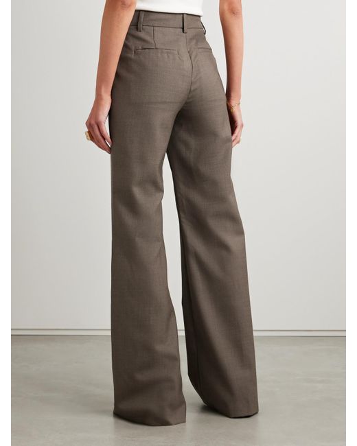 Nili Lotan Brown Effy Hose Mit Weitem Bein Aus Woll-Twill
