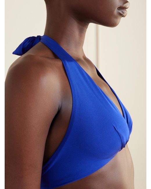 Max Mara Blue Beachwear Aloa Triangle Bikini Top