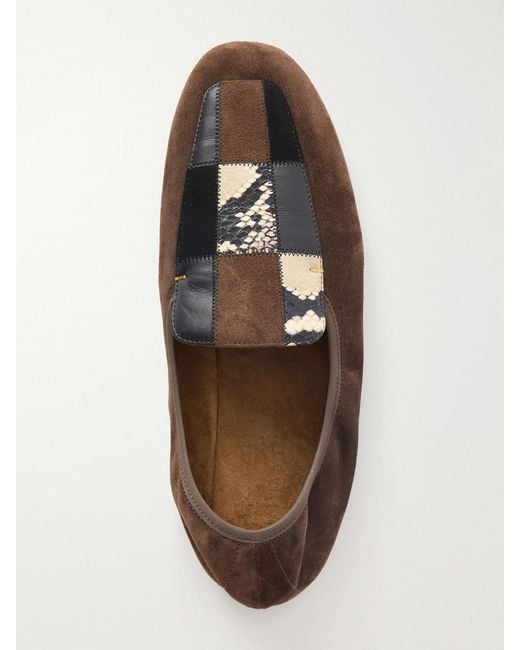 Khaite White Zoe Patchwork Leather And Suede Ballet Flats