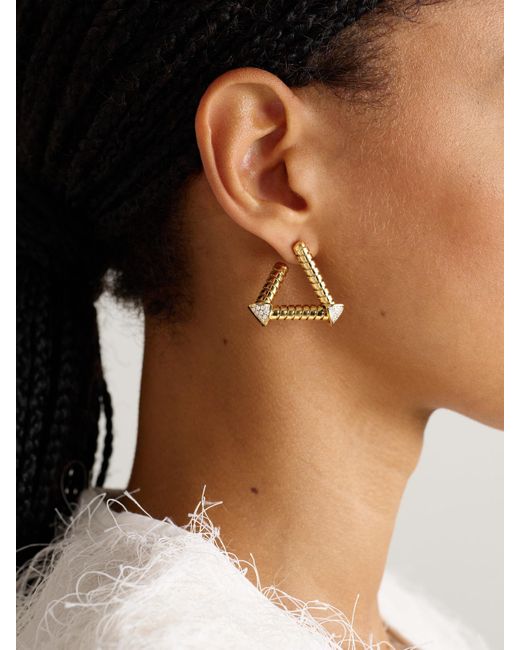 Marina B Natural Trisolina Traliccio 18-Karat Diamond Earrings