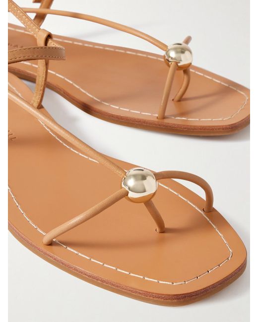 Loeffler Randall Natural Lara Sandalen Aus Leder Mit Verzierung