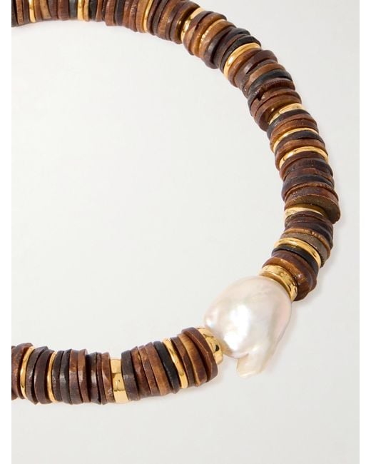 Lizzie Fortunato Metallic Bilbao-Plated, Bone And Pearl Necklace