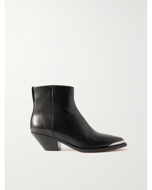 Isabel Marant Black Adnae Embellished Leather Ankle Boots