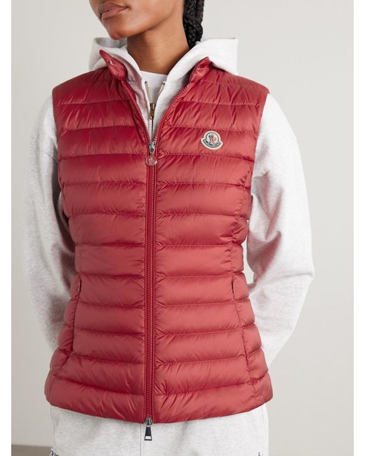 Moncler Red Igens Quilted Padded Shell Down Vest